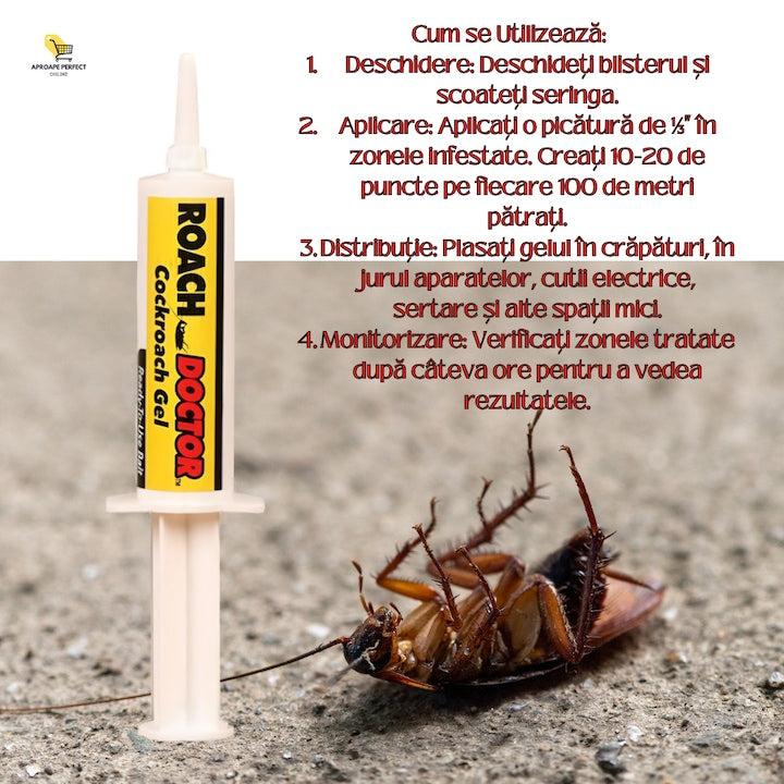 Set 4x Gel Anti-Gândaci Roach Doctor, Eliminare Rapidă și Eficientă, Protecție de Lungă Durată