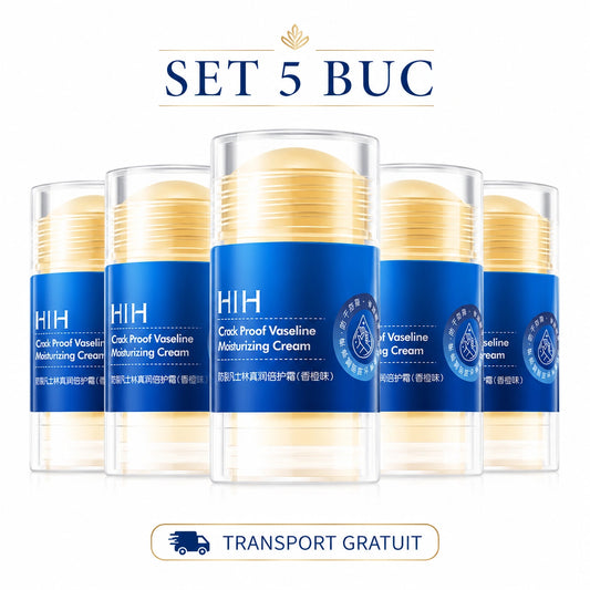 Set 5 x Cremă Hidratantă Vaseline Speciala HIH, Hidratare intensă Cu vitamina E și ceară de albine, stick/roll-on, 35g, Pentru mâini, coate și picioare