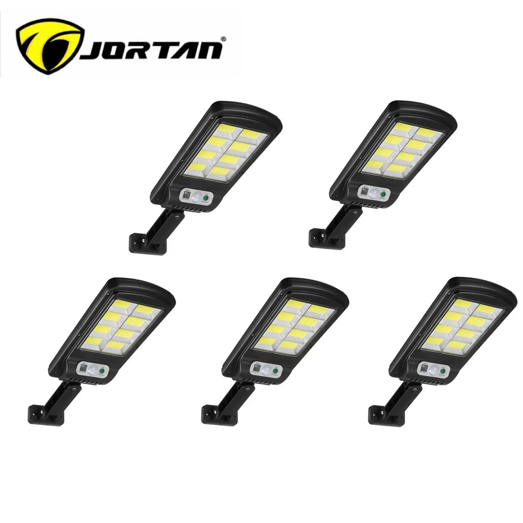 Set 5 x Lampi cu Incarcare Solara 8 celule 150W, Acumulator 2400mAh 160 LED-uri COB, telecomanda, Senzor de Miscare, Autonomie mare