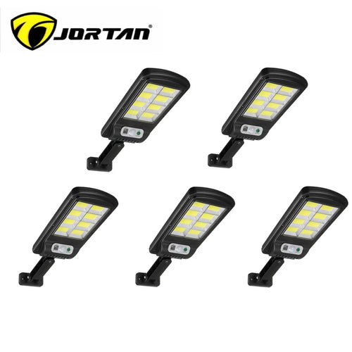 Set 5 x Lampi cu Incarcare Solara 8 celule 150W, Acumulator 2400mAh 160 LED-uri COB, telecomanda, Senzor de Miscare, Autonomie mare