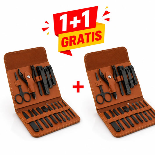 Set Manichiură și Pedichiură Profesional 16 Piese, Oțel Inoxidabil, Trusă Îngrijire Unghii cu Husă Elegantă din Piele, Kit pentru Acasă și Călătorii, Cadou pentru Femei și Bărbați