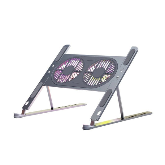Cooler Stand Laptop, Cu 2 ventilatoare, Reglabil, Aluminiu Durabil, Cu 8 trepte de inaltime