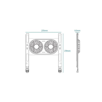 Cooler Stand Laptop, Cu 2 ventilatoare, Reglabil, Ergonomic, din Aluminiu Durabil