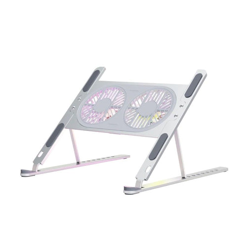 Cooler Stand Laptop, Cu 2 ventilatoare, Reglabil, Ergonomic, din Aluminiu Durabil