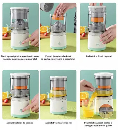 Storcator Electric Portabil Fructe și Legume, 45W, 500 ml, Încărcare USB, Mixer Sanatos pentru Sucuri Fresh oriunde