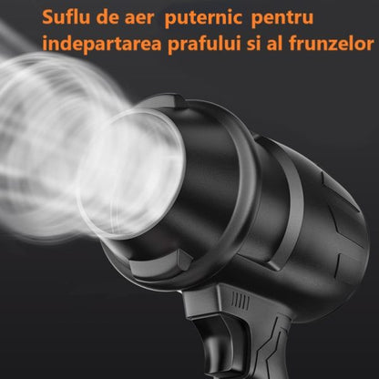 Suflantă de Aer Portabilă 36V, cu 2 Acumulatori 3000mAh, 4 Viteze, 32.000 RPM, Pentru Frunze, Praful din Curte, Grătar sau Zăpadă Ușoară - Imagine 7