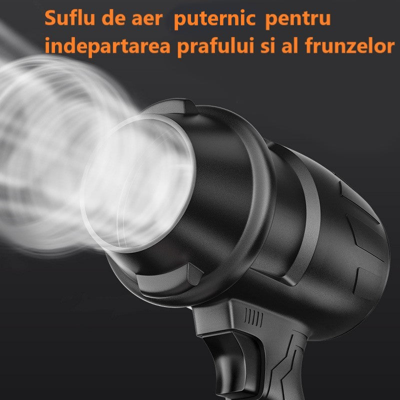 Suflantă de Aer Portabilă 36V, cu 2 Acumulatori 3000mAh, 4 Viteze, 32.000 RPM, Pentru Frunze, Praful din Curte, Grătar sau Zăpadă Ușoară