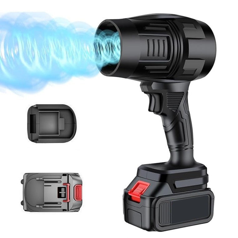 Suflantă de Aer Portabilă 36V, cu 2 Acumulatori 3000mAh, 4 Viteze, 32.000 RPM, Pentru Frunze, Praful din Curte, Grătar sau Zăpadă Ușoară