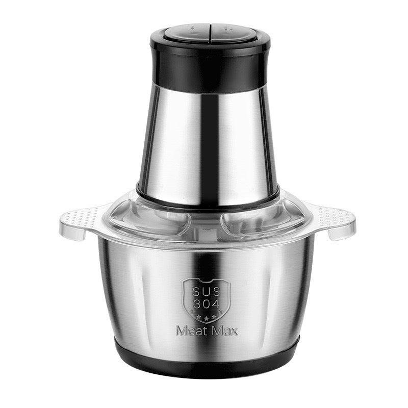 Tocator Electric de bucătărie Pentru Carne, Legume si verdeturi, cu Bol din inox 5L, 1000W, Profesional Capacitate mare, 4 Lame otel, Motor electric