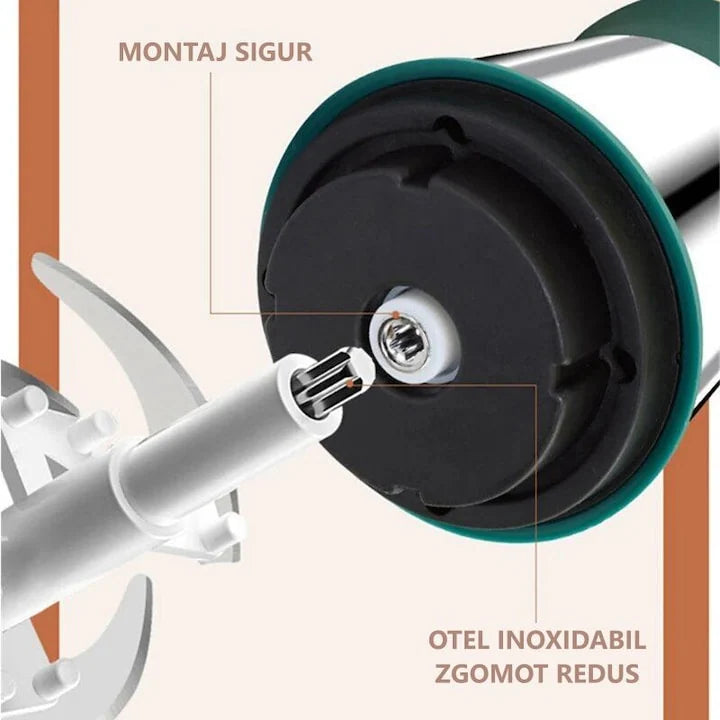 Tocator Electric de bucătărie 1000W, Pentru Carne, Legume, si verdeturi, cu Bol din inox 3L, Profesional Capacitate mare, 4 Lame otel, Motor electric