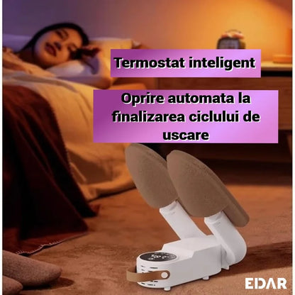 Uscător Electric Profesional pentru Încălțăminte cu Aer Cald 360°, Temperatură Reglabilă, Funcție de Dezinfectare UVC, Elimină Umiditatea, Mirosurile și Bacteriile, Potrivit pentru Pantofi Sport, Ghete, Bocanci, Cizme și Încălțăminte pentru Copii