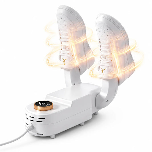Uscător Electric Profesional pentru Încălțăminte cu Aer Cald 360°, Temperatură Reglabilă, Funcție de Dezinfectare UVC, Elimină Umiditatea, Mirosurile și Bacteriile, Potrivit pentru Pantofi Sport, Ghete, Bocanci, Cizme și Încălțăminte pentru Copii