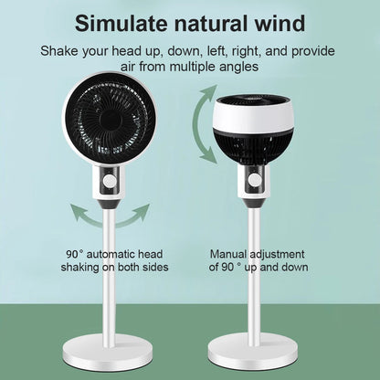 Ventilator cu picior, 3 trepte de viteza, 40W, cu circulatie a aerului, oscilatie 60°, inclinare 90°, silentios