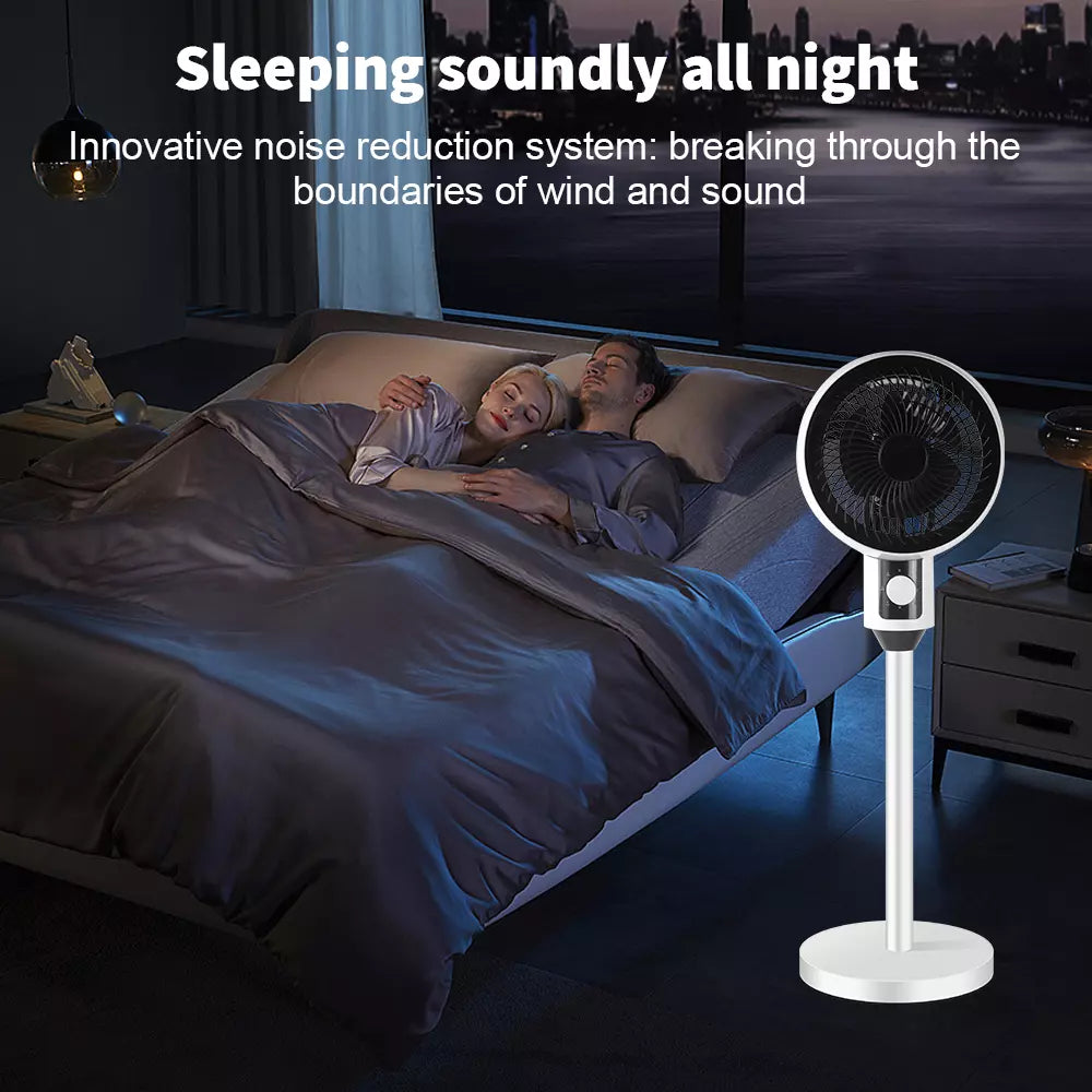 Ventilator cu picior, 3 trepte de viteza, 40W, cu circulatie a aerului, oscilatie 60°, inclinare 90°, silentios