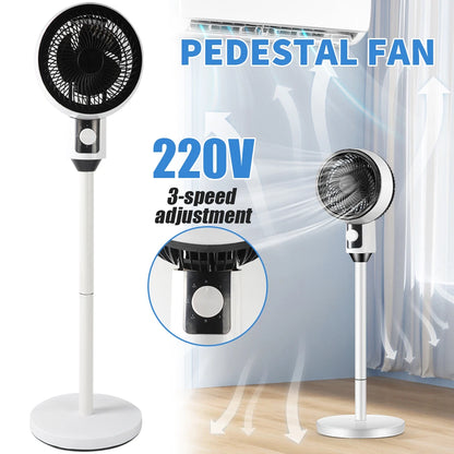Ventilator cu picior, 3 trepte de viteza, 40W, cu circulatie a aerului, oscilatie 60°, inclinare 90°, silentios