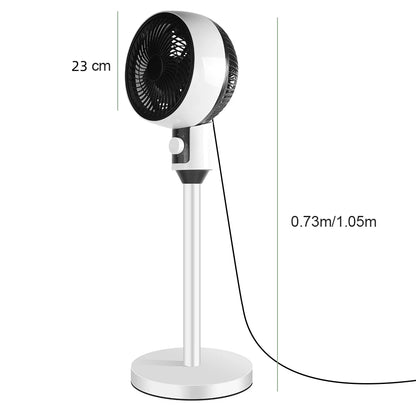 Ventilator cu picior, 3 trepte de viteza, 40W, cu circulatie a aerului, oscilatie 60°, inclinare 90°, silentios