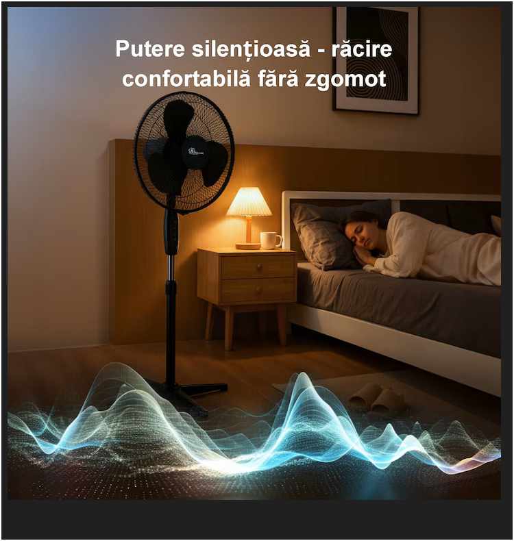 Ventilator cu picior Inteligent 3 în 1, Control prin Aplicație și Telecomandă, 3 Viteze, Timer, 40W, afisaj LED, Oscilație orizontala
