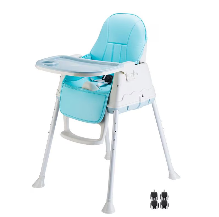 Scaun de masa Transformabil, At Performance, 6 in 1, pentru bebelusi si copii, cu roti, husa detasabila, Albastru